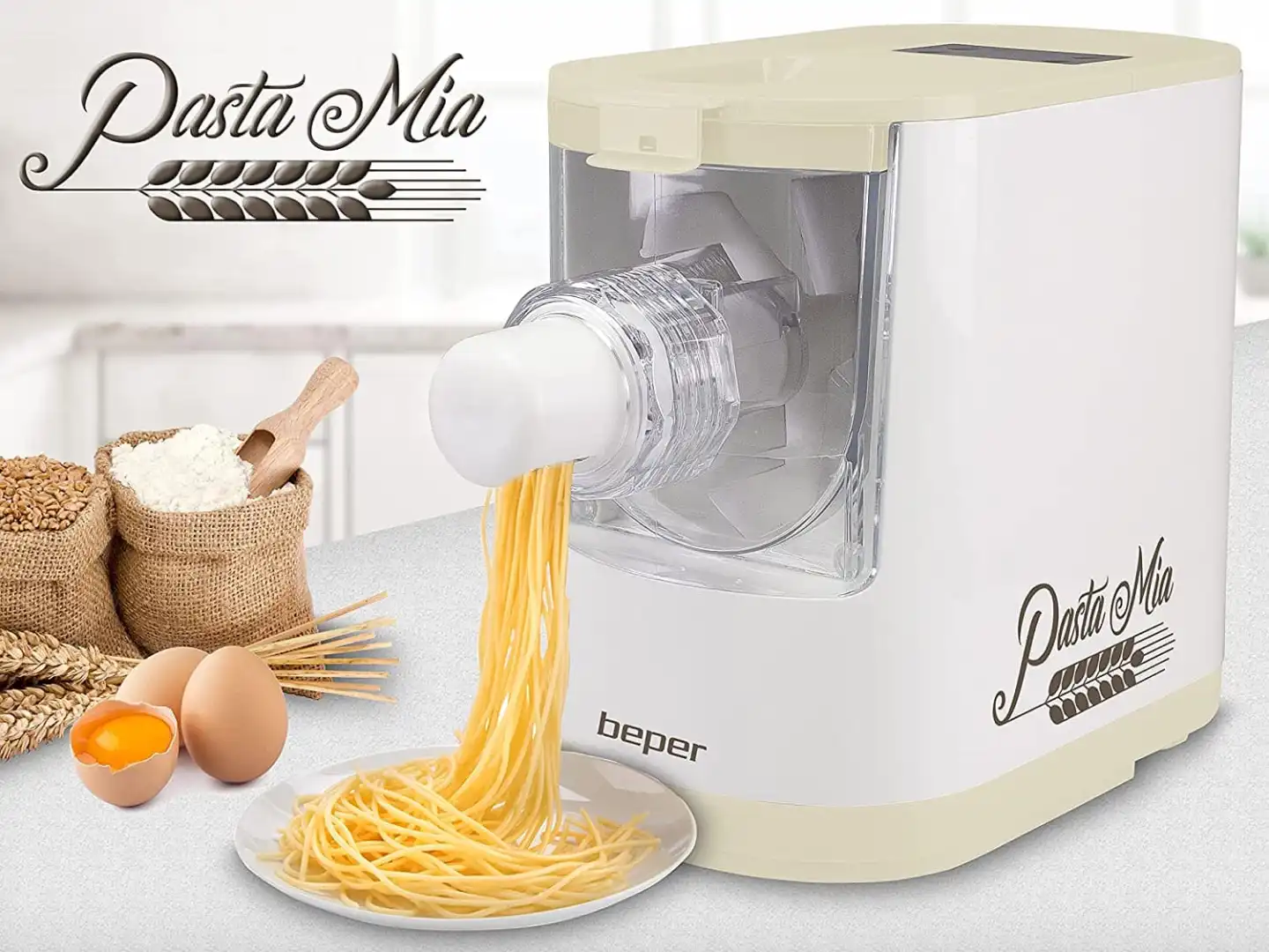 Macchina Per la Pasta Automatica Pasta Maker 200W 8 Trafile Diverse Pasta Fresca