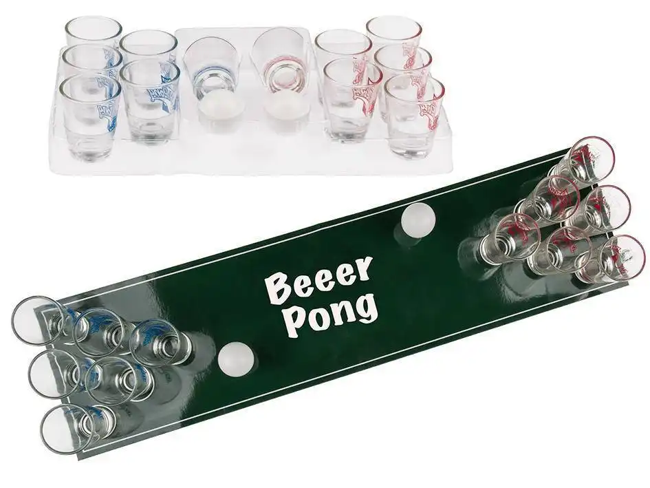 Gioco Alcolico Shots Pong Con Campo Da Calcio 2 Palline 12 Bicchierini Festa