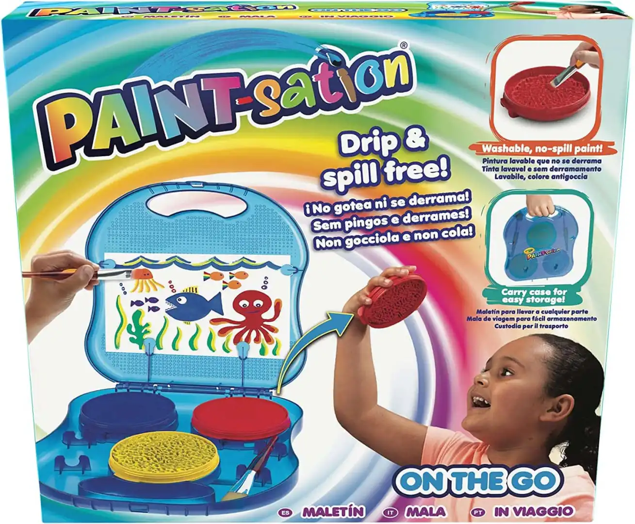 Paint-sation On the Go Valigetta con 3 Tempere Lavabili per Bambini Anni 3+