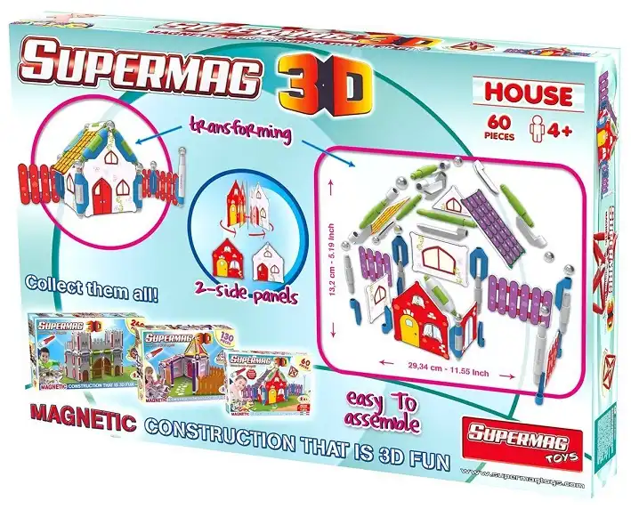 Set Costruzioni Supermag Toys 0616 - House 3D, Multicolore