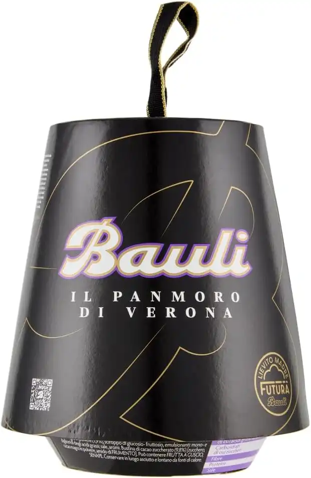 6x Panmoro di Verona di Bauli Panettone con Cacao e Gocce di Cioccolato 6x100g