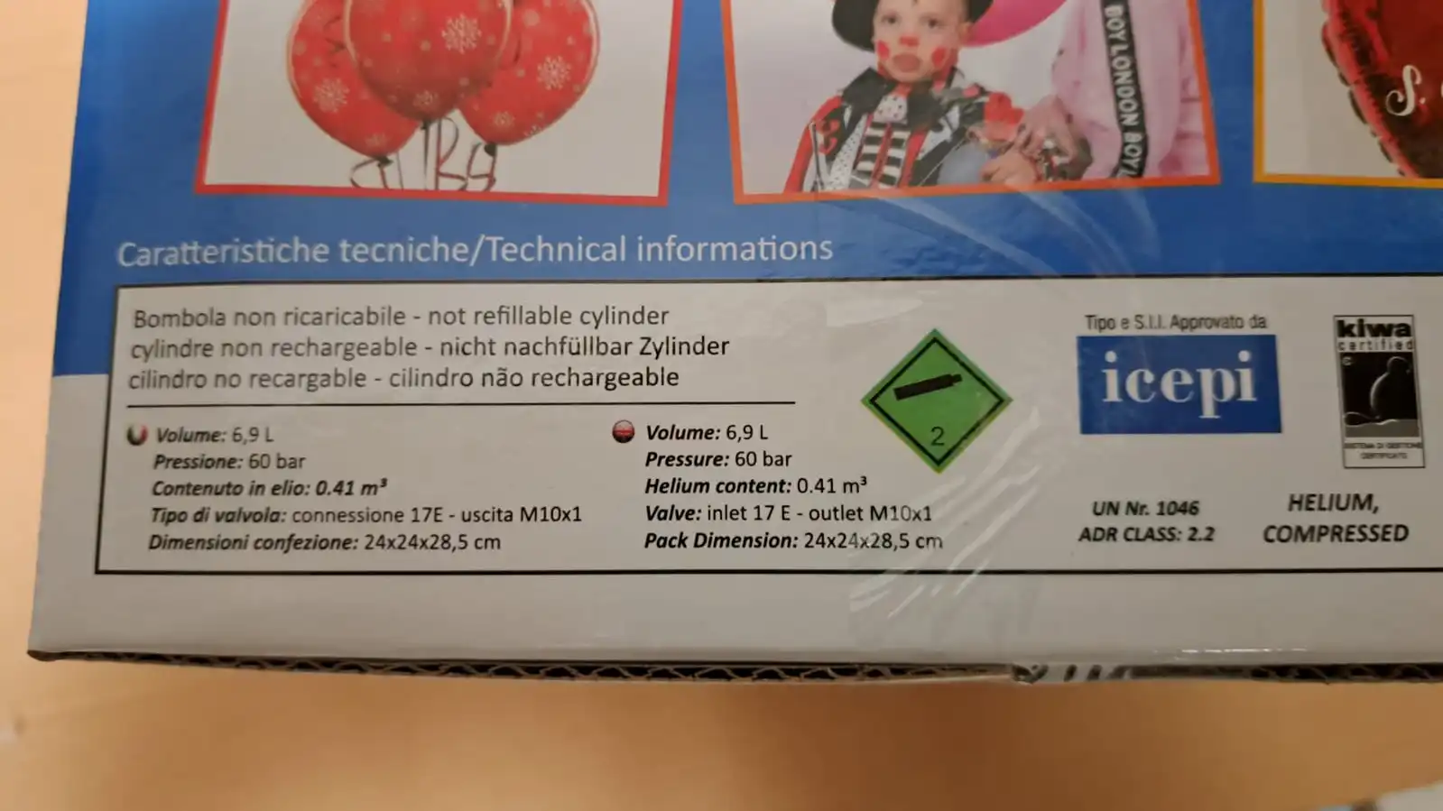 Kit Bombola Gas Elio Compreso Di 25 Palloncini Per Feste Compleanni Party