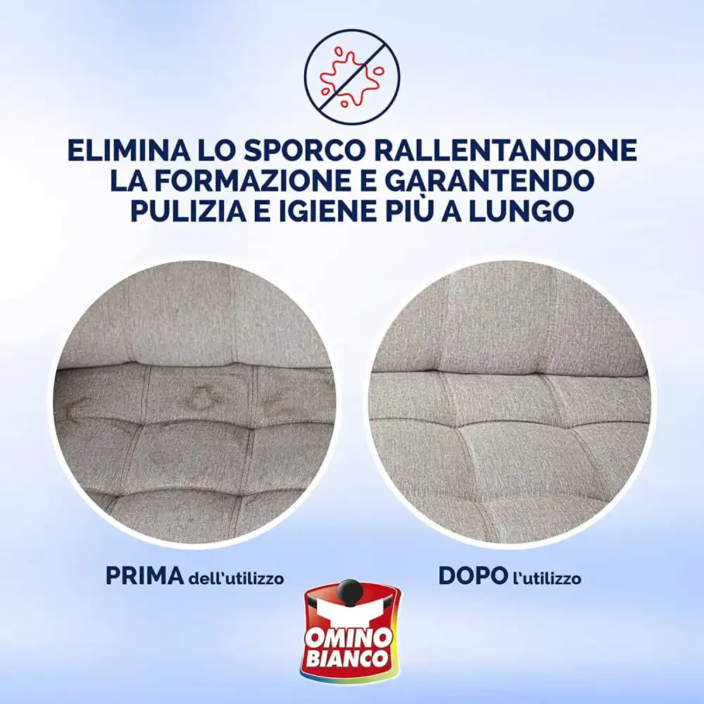 Set da 2pz Omino Bianco Pulitore Per Tappeti Sofa' e Interni Auto Flacone 300ml