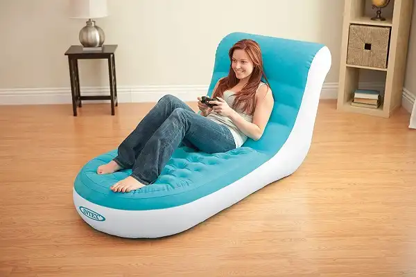 Intex Poltrona Gonfiabile Lounge Azzurra per Relax al Sole in Piscina e Giardino