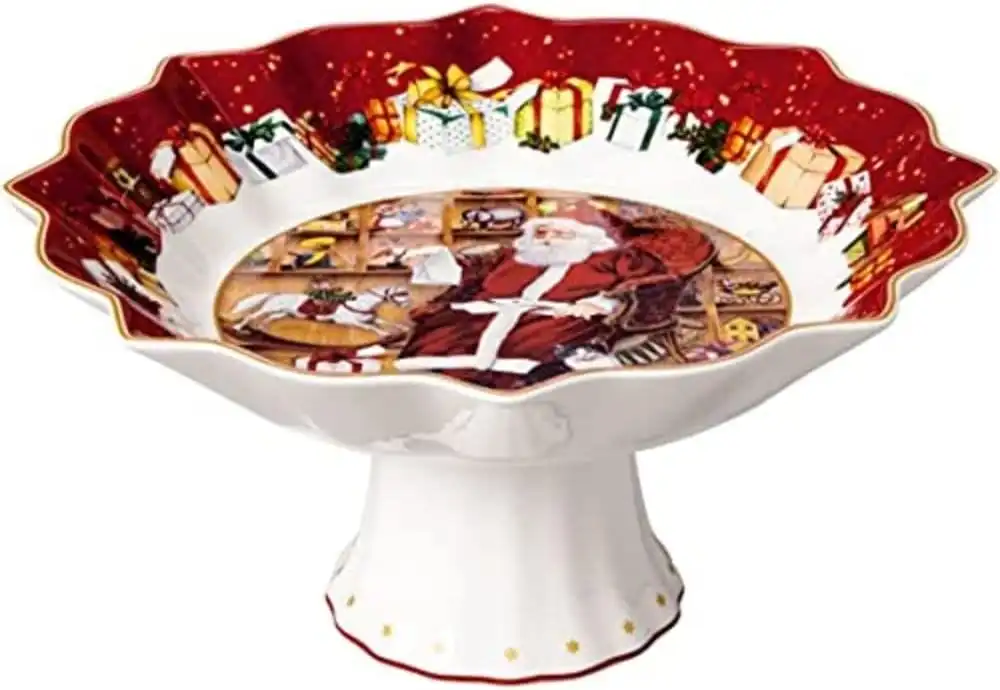 Villeroy & Boch Vassoio Ciotola con Piede Tema Natalizio Babbo Natale 25cm