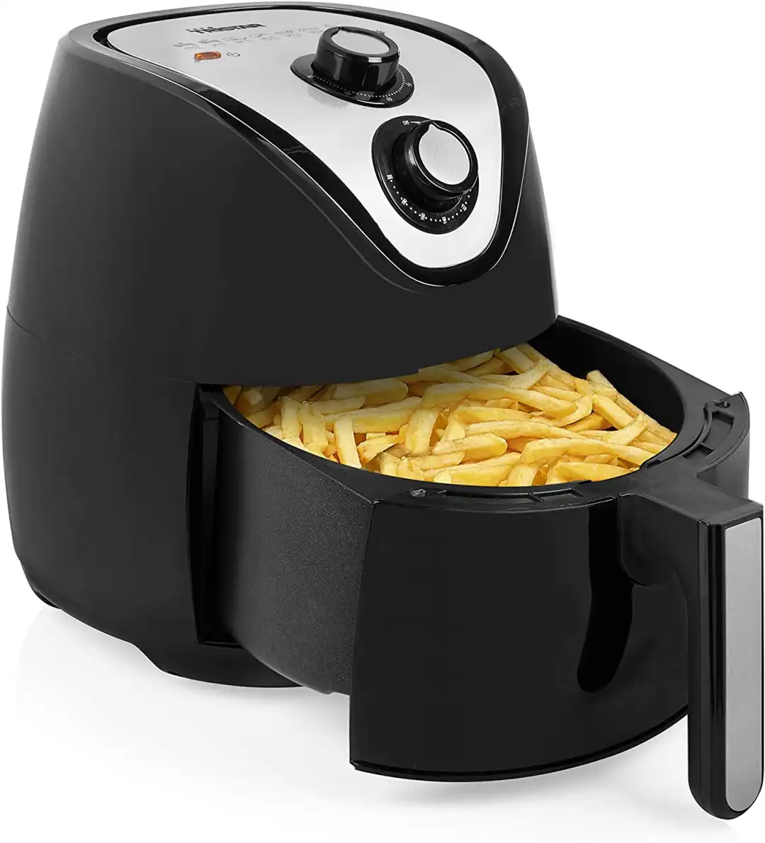 Friggitrice Crispy XXL ad Aria Calda Senza Olio 1500W 4.5 Litri in Plastica Nera
