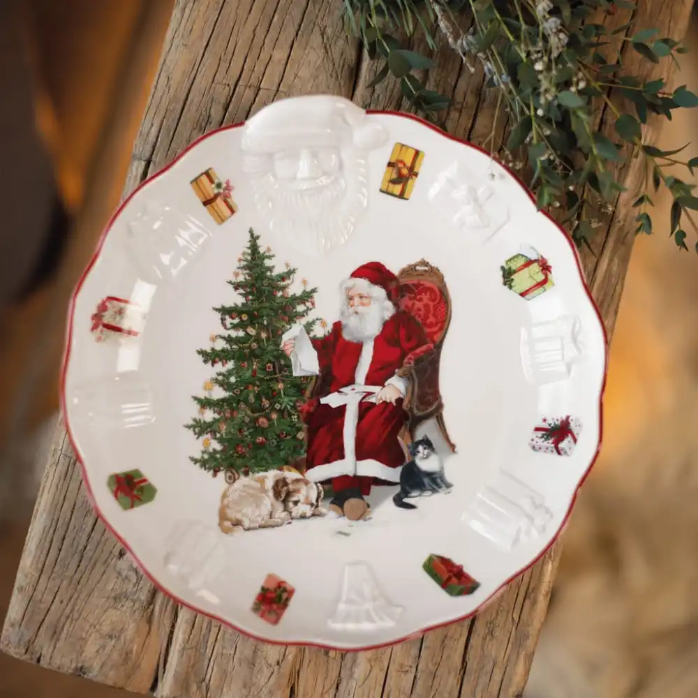 Villeroy&Boch Ciotola Piatto Natale Con Rilievo Babbo Natale in Porcellana 25cm