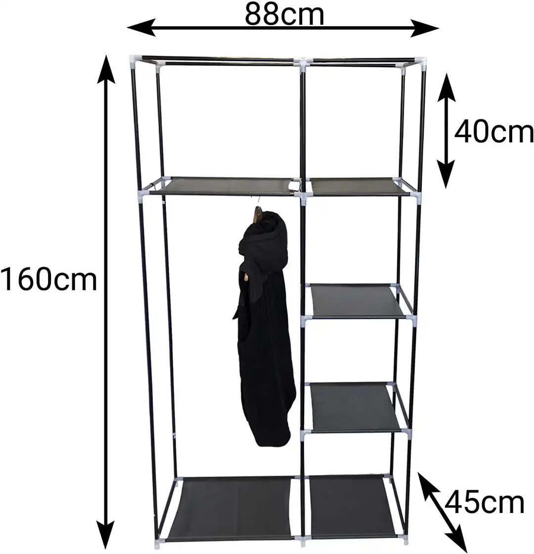 Armadio In Tessuto Guardaroba Vestiti BIG BEN Appendiabiti Campeggio 88x45x160cm
