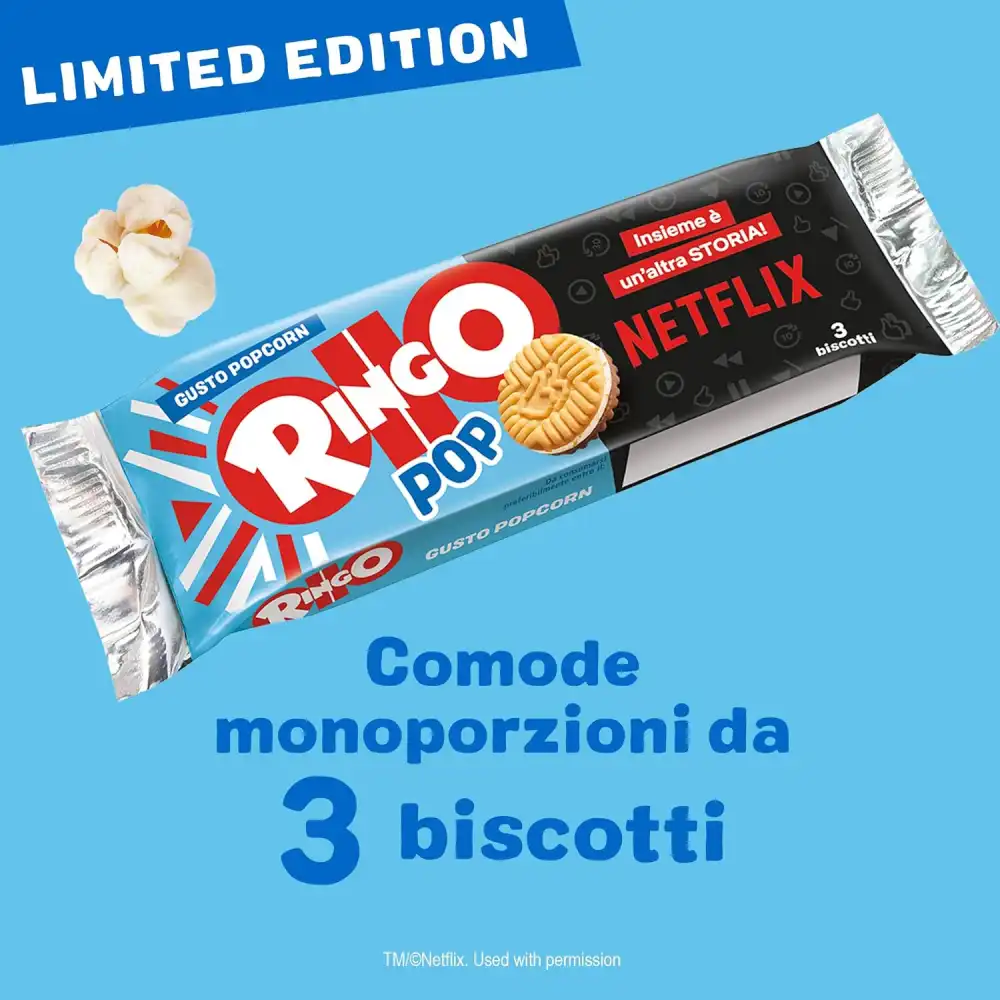 9x Ringo Pop Popcorn Gusto Limited Edition Netflix 9 Confezioni da 165g Snack