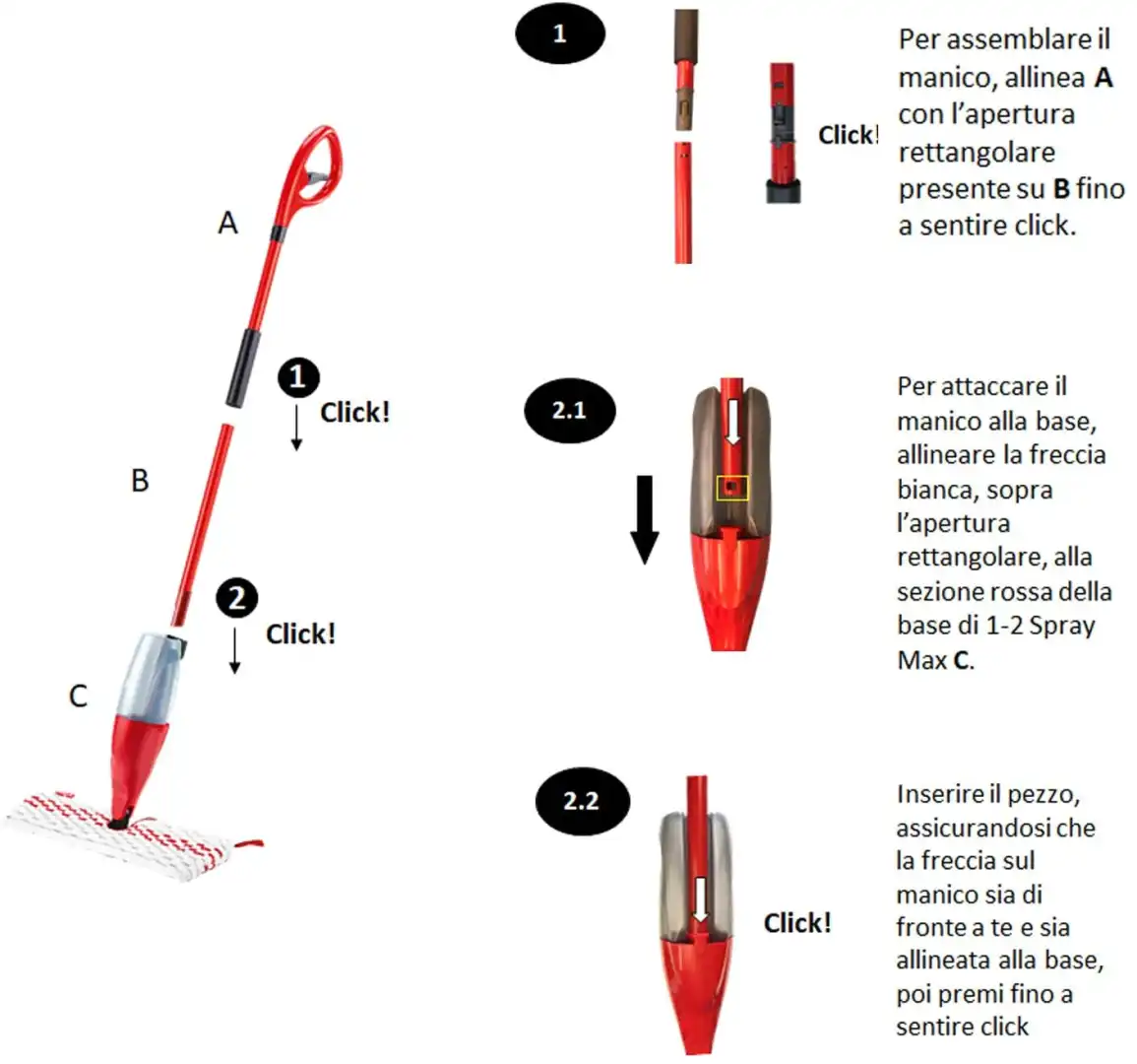 Vileda Lavapavimenti con Secchio e Serbatoio Integrato con Panno in Microfibra
