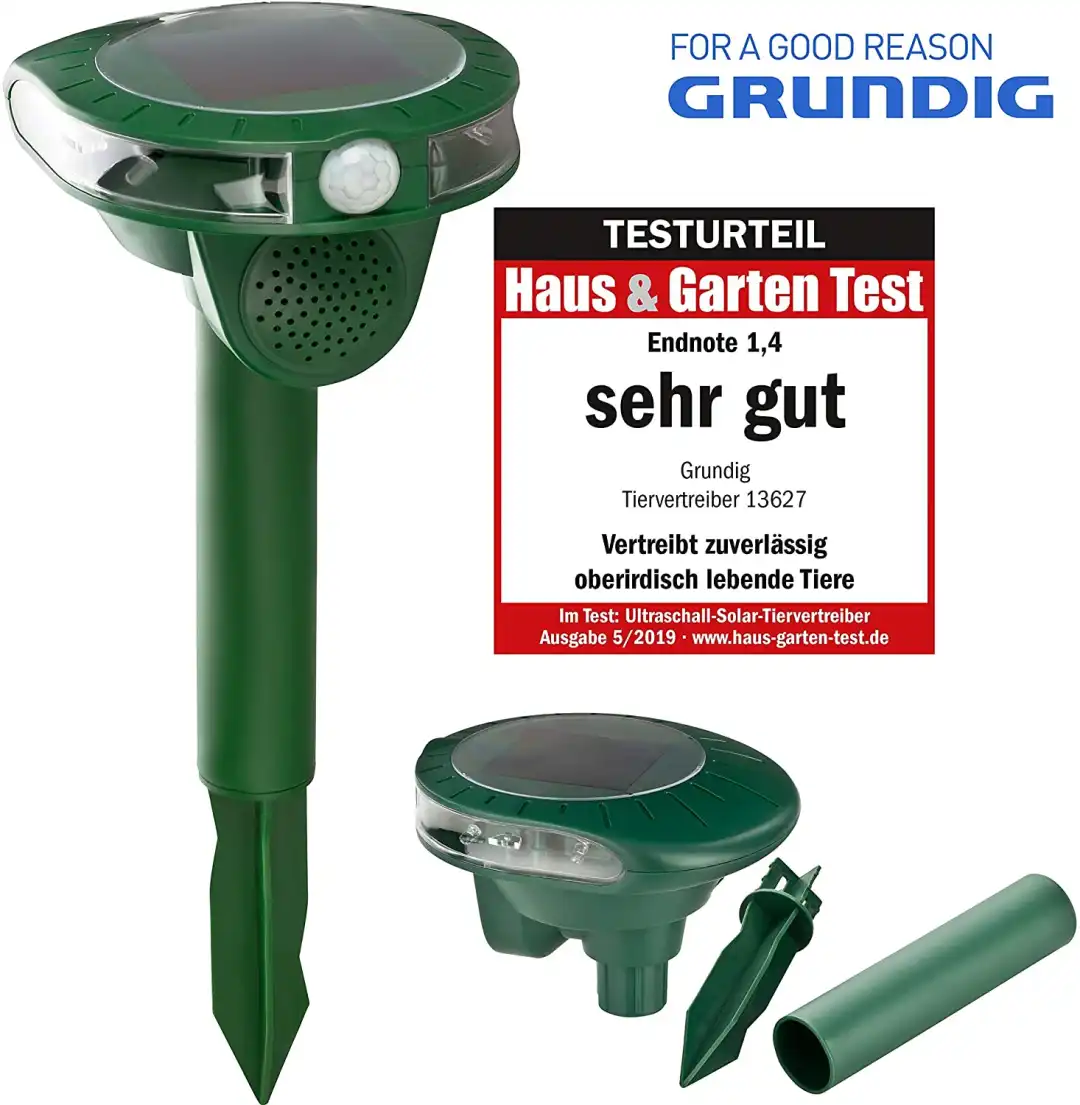 Repellente Scaccia Talpe e Animali a Ultrasuoni Con Pannello Solare Verde