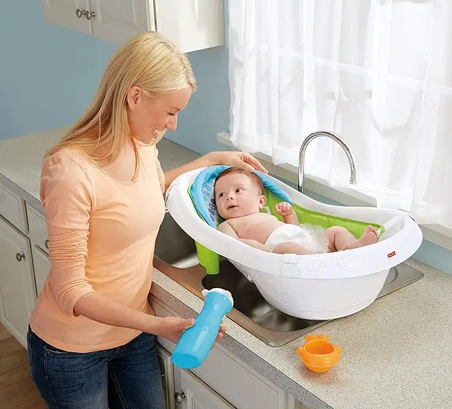 Bagnetto Fisher Price 4 in 1 Vasca da Seduta Per Bagno Neonati Sedile Stabile