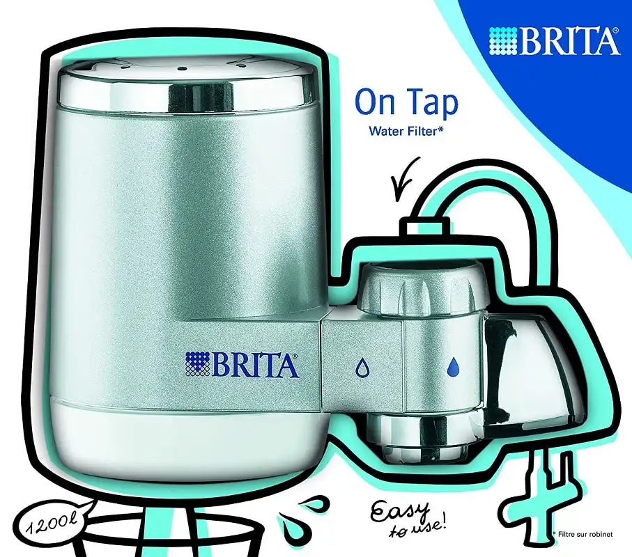 Brita Acqua Filtrata Da Rubinetto Filtro Grigio Cromato Purificatore D'Acqua
