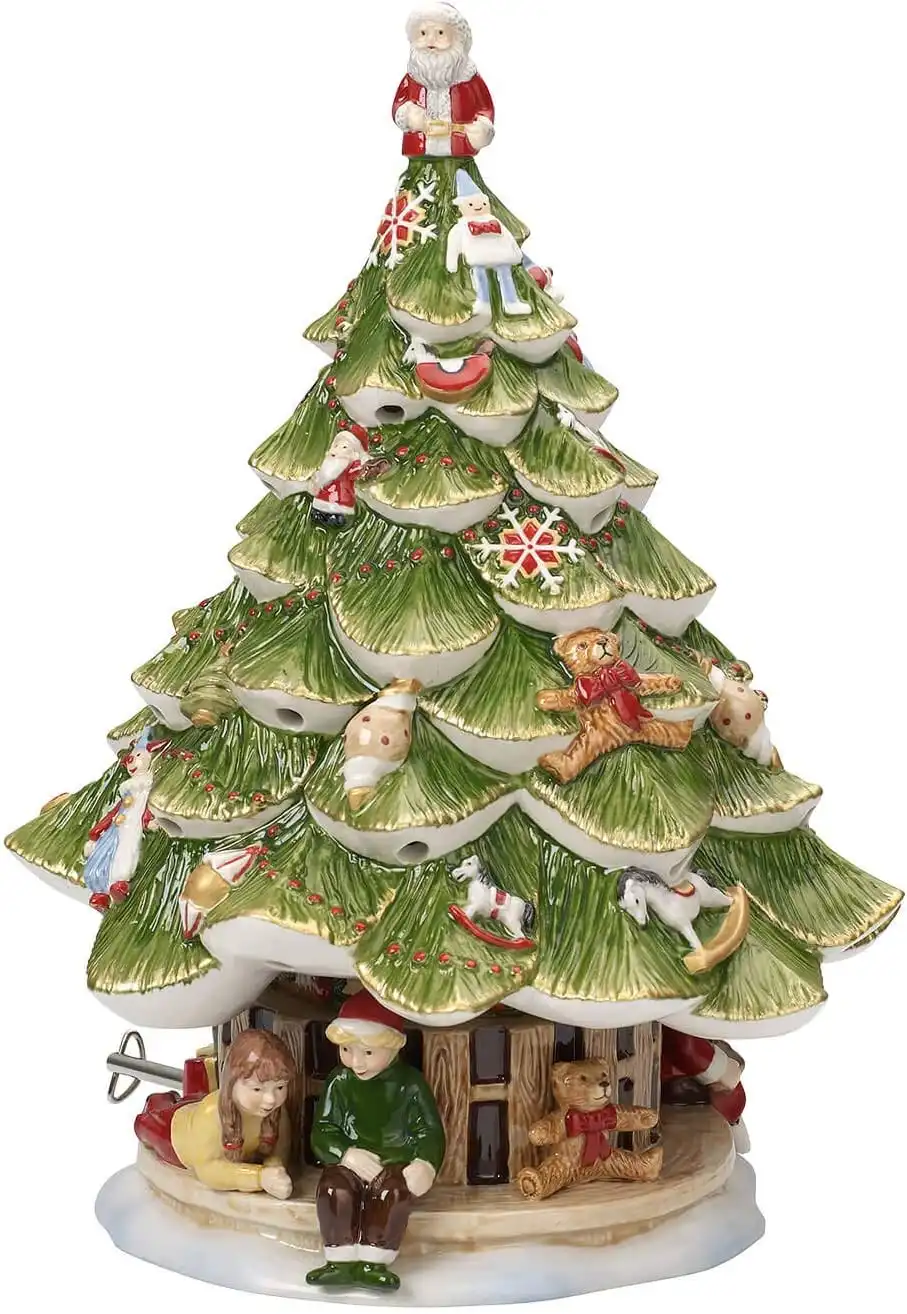 Villeroy & Boch Albero di Natale Grande con Bambini Carillon in Porcellana 30 cm