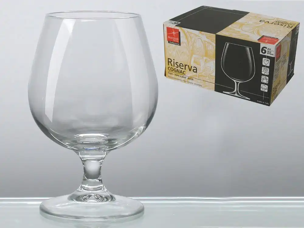 Set di 6 Bicchieri Calice per Liquore Cognac Amaro 53 CL Vetro Trasparente Bar