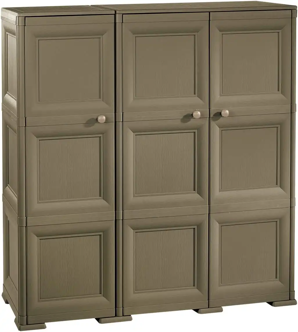 Armadio con 3 ante e 4 moduli con vano aperto mobile contenitore 118x47x164 cm