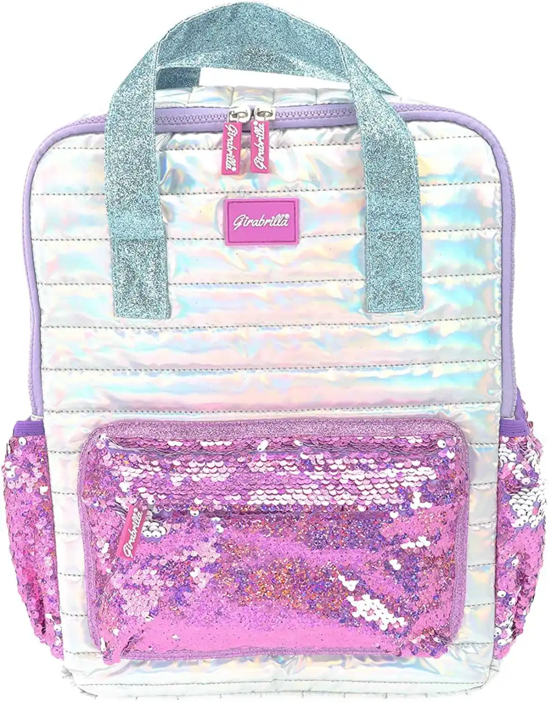 Zaino Zainetto Girabrilla Puffer Glam per Bambine con Tasche in Paillettes