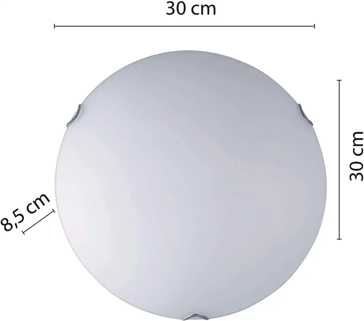 Saphir Plafoniera tonda da Soffitto in vetro satinato attacco e27 Bianco 30 cm