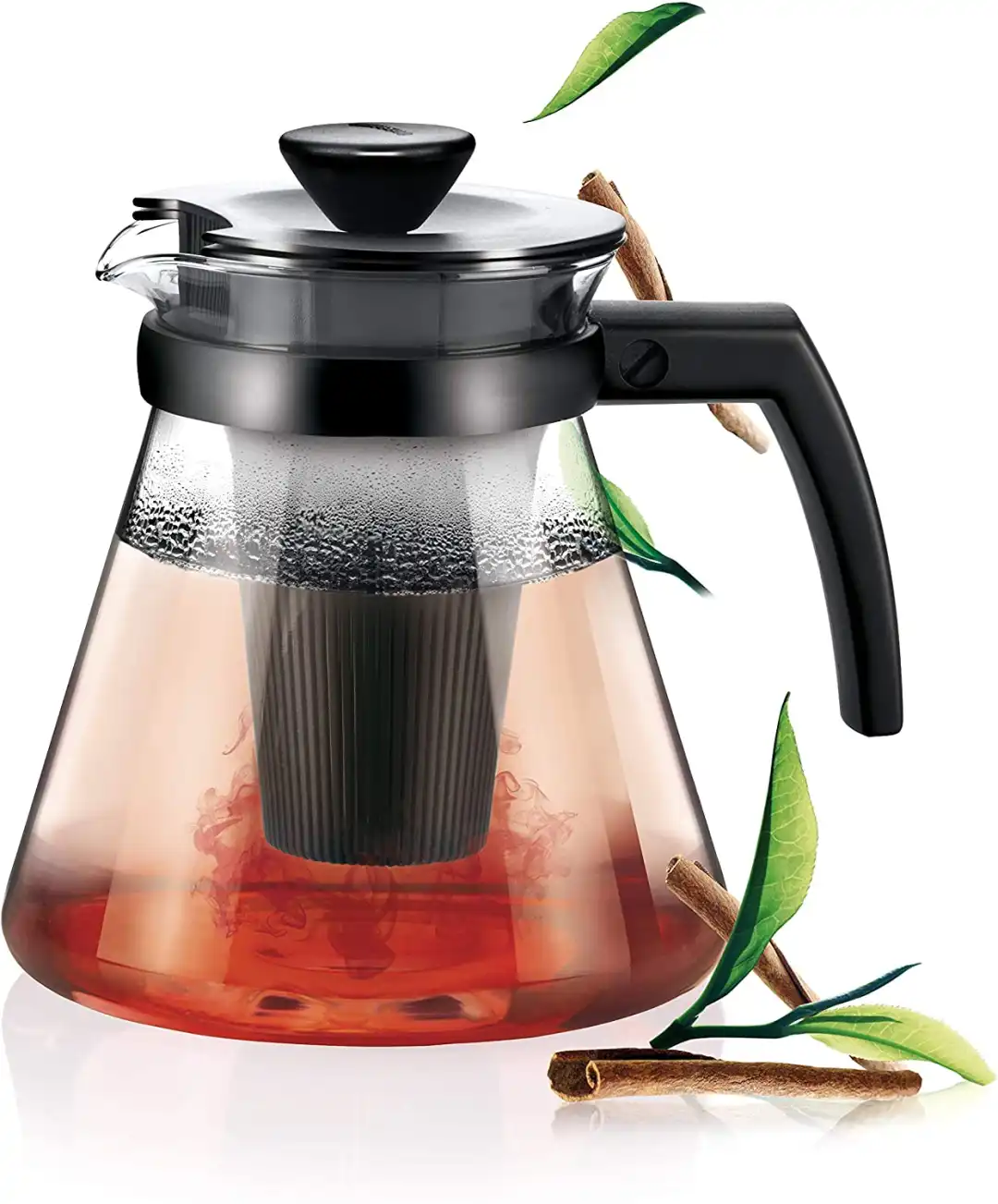 Bollitore Caraffa Teiera Infusiera con Filtri Infusori 1,7 Litri in Vetro