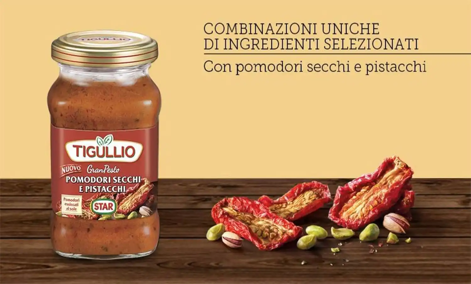 4x Tigullio Gran Pesto Pomodori Secchi e Pistacchi Sugo Pronto 4x190gr