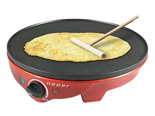 Crepiera Elettrica Piastra per Crepes e Piadina Termostato Regolabile 1300 Watt