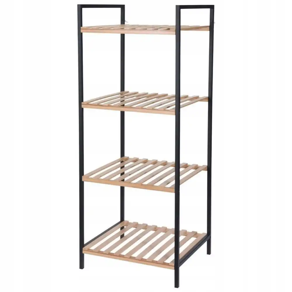 Scaffale in Legno di Bambu' 4 Piani Porta Asciugamani da Bagno 38x32,5x95 cm