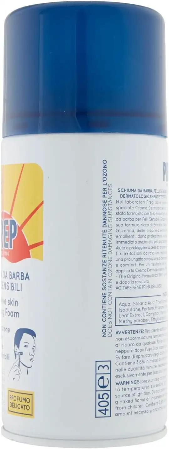 Prep Schiuma da Barba Sensitive Viso Pelle Sensibile Uomo - 300 ml