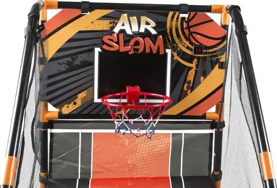 Set Gioco Basket Air Slam Bambini con Tabellone Segnapunti Elettronico 62x91x145
