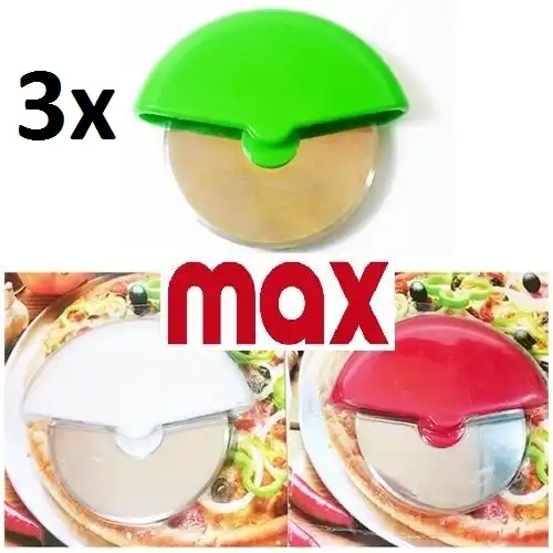 3x Rotella Taglia Pizza Lama In Acciaio Inox Diametro 10 CM Rotellina Per Pizza