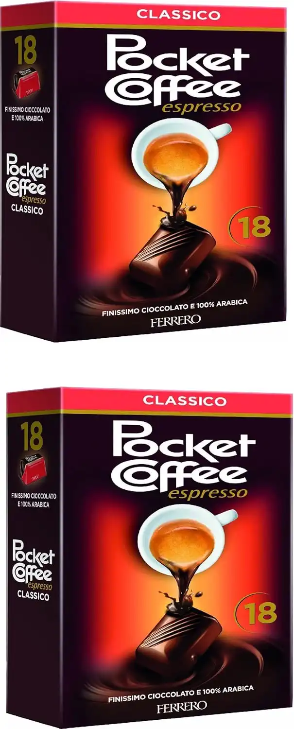 2x Ferrero Classico Pocket Coffee 18 pezzi 225g (confezione da 2)