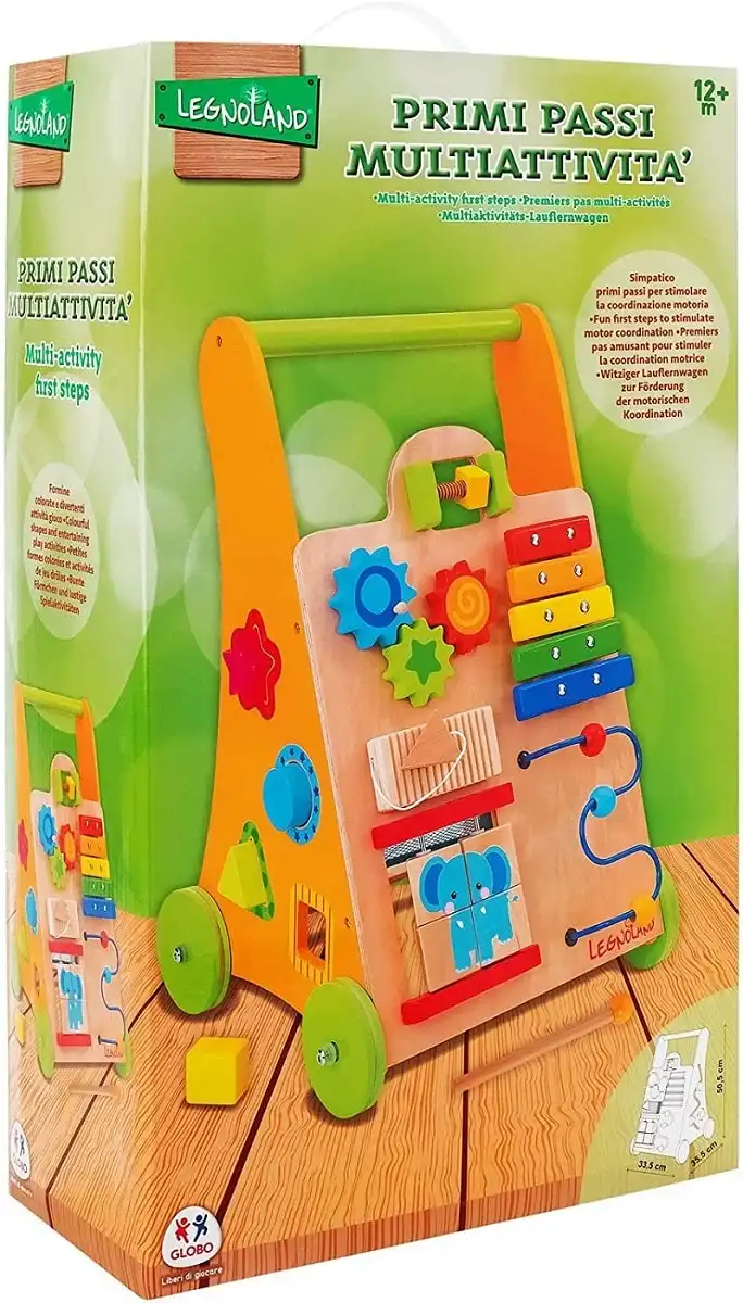Gioco Primi Passi Giocattoli Multiattivita' in Legno Aiuto Bambino 12 Mesi +