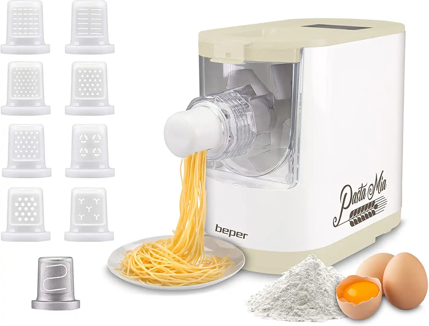 Macchina Per la Pasta Automatica Pasta Maker 200W 8 Trafile Diverse Pasta Fresca