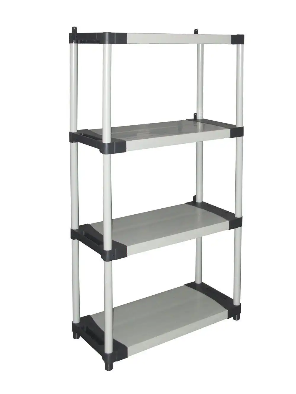 Scaffale Scaffali Modulare In Resina 4 Ripiani 80 Cm Grigio Scaffalatura