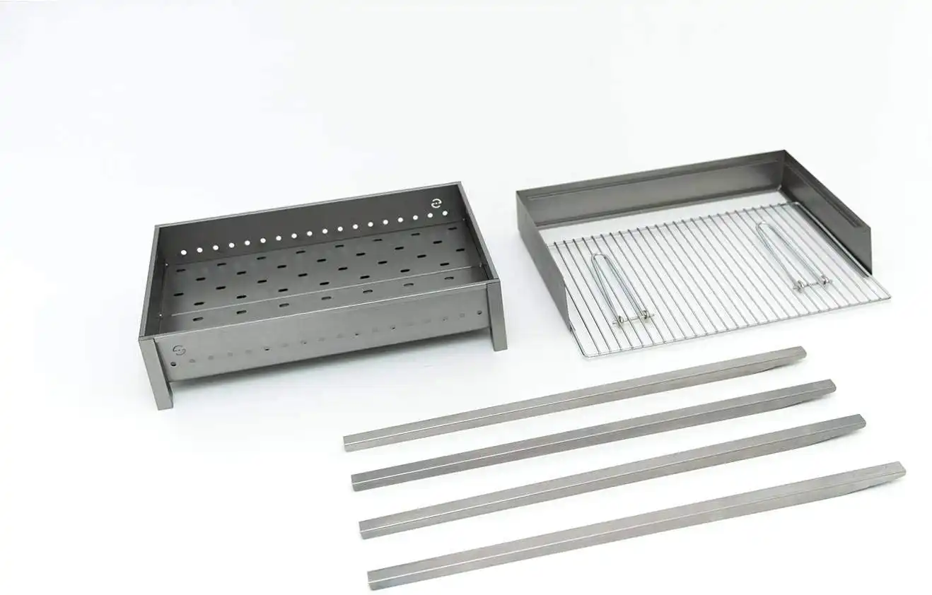 Barbecue a Carbone Carbonella 60x40 cm in Acciaio Lisa Luxury Stromboli