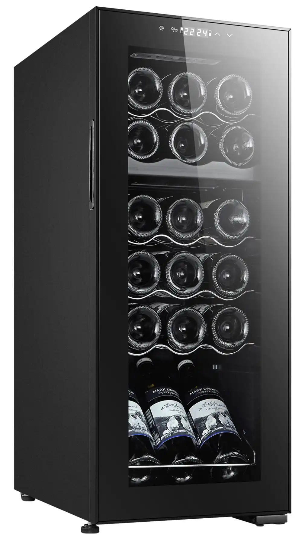 Frigo Cantinetta 18 Bottiglie Doppia Temperatura 50L Porta in Vetro Temprato 70W
