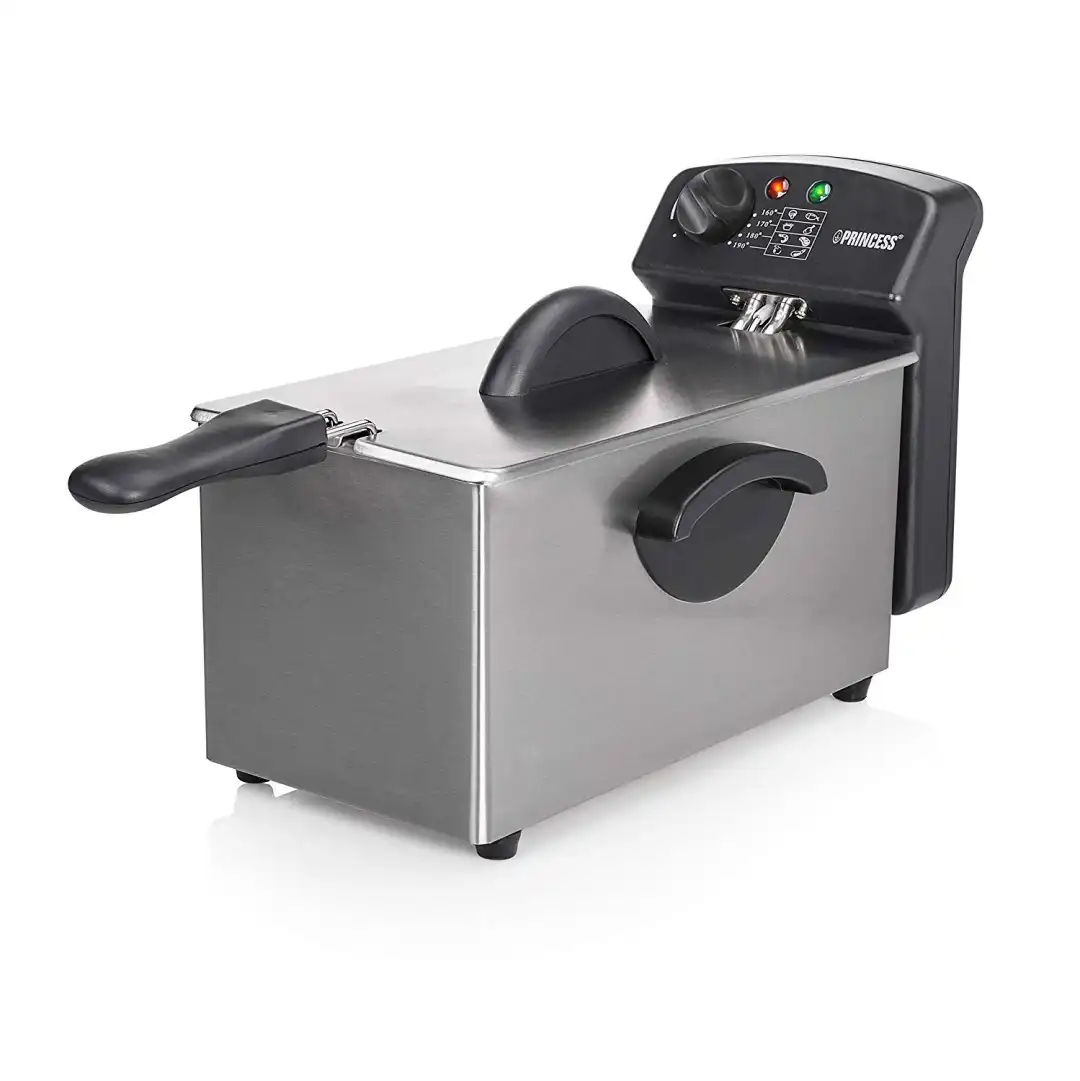 Friggitrice Elettrica in Acciaio Inox 3 Lt 2000W Termostato Regolabile 190 Gradi