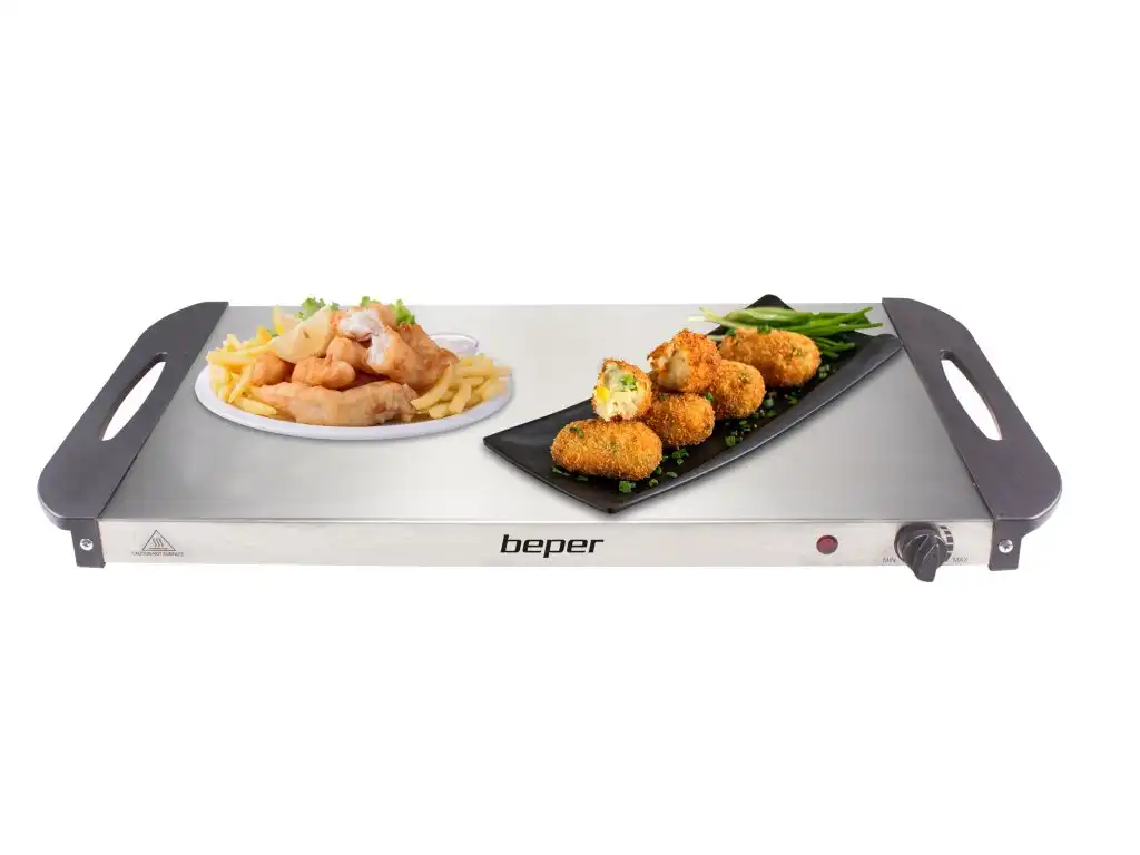 Scaldavivande Per Buffet in Acciaio Inox Con Termostato e 4 Vassoi Removibili