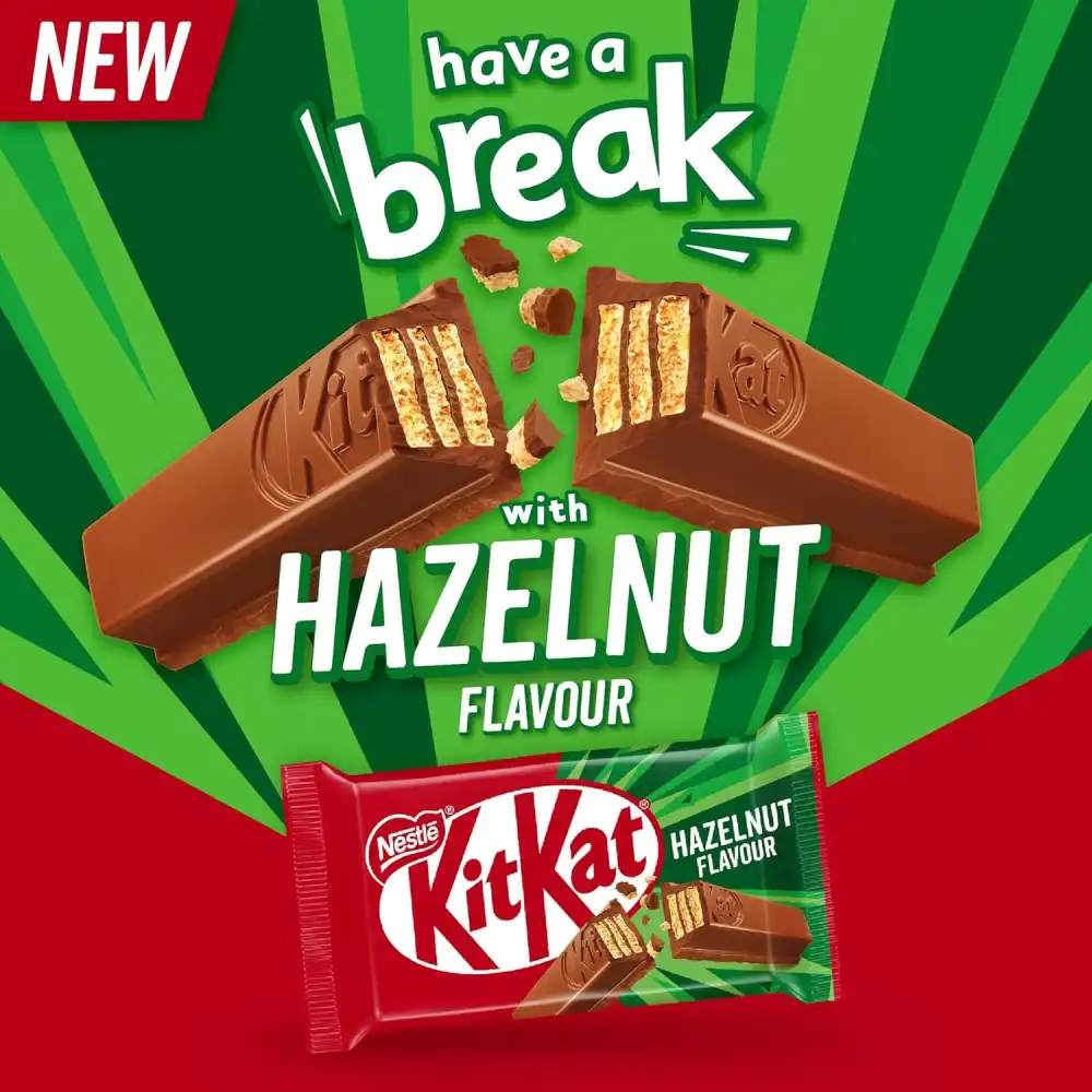 KITKAT Hazelnut Wafer di Cioccolato al Latte al Gusto Nocciola 24 Snack da 41,5g