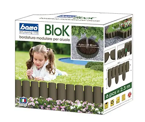 Bordatura Modulare Recinto Per Aiuole E Giardini 6 PZ = 2,3 Mt Blok Muschio Bama