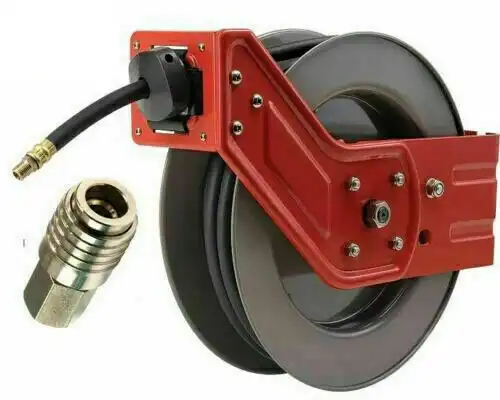 Rotolatore Avvolgitubo Tubo Gomma ad Aria Compressa 15MT Prolunga 15+1 Metri