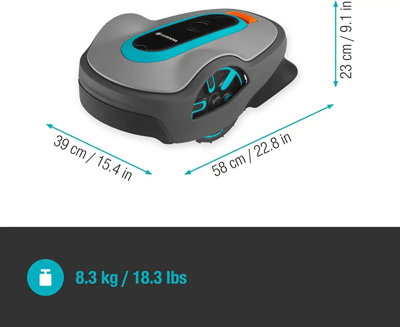 Gardena Robot Sileno Life 750m Rasaerba per Superfici Erbose Silenzioso