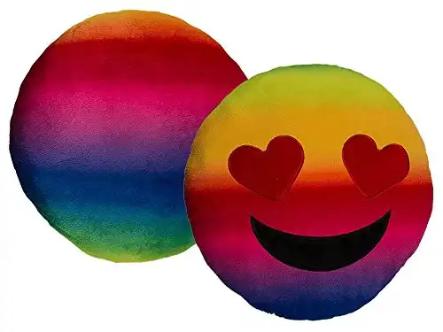 Cuscino morbido peluche emotion occhi a cuore 30 cm divano letto colorato new