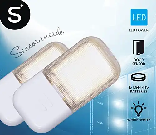 2x Luce Luci Led Da Armadio Con Interruttore Magnetico Luce Bianco Caldo