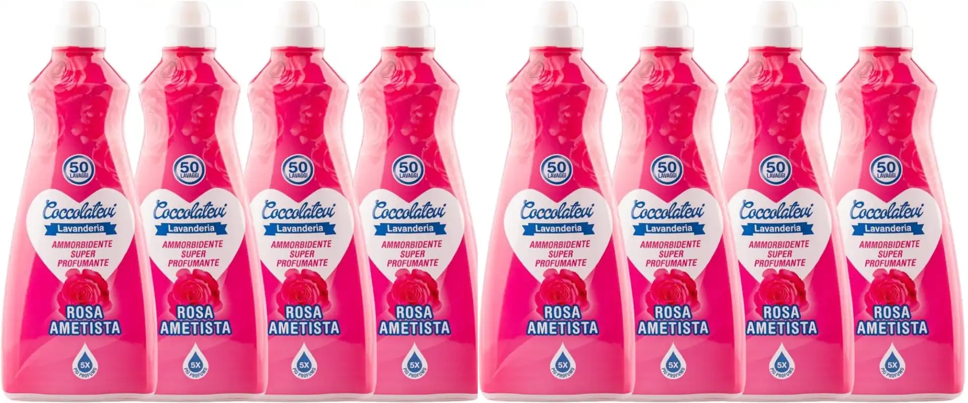8x Coccolatevi Lavanderia Ammorbidente Super Profumante Rosa Ametista 8x1250ml
