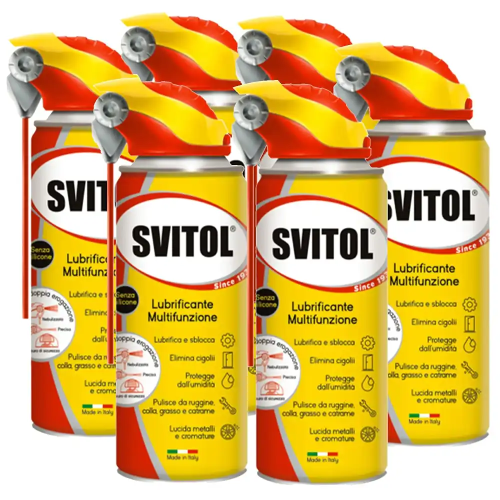 Set 6 Pz SVITOL Multifunzione Lubrificante Spray Erogatore con Cannuccia 500 ml