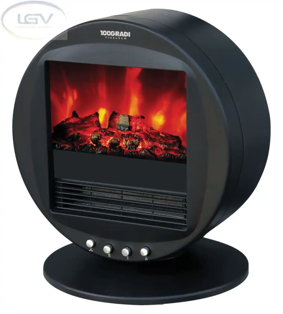 Caminetto Tondo Atena 2 Livelli Di Potenza 1000w/2000w 100Gradi Fiseldem