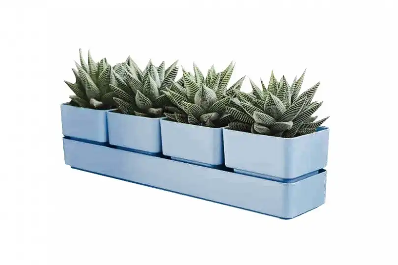 Fioriera Vaso Modello Sierra 48cm Color Denim Elegante per Piccole Piante 4 Vasi