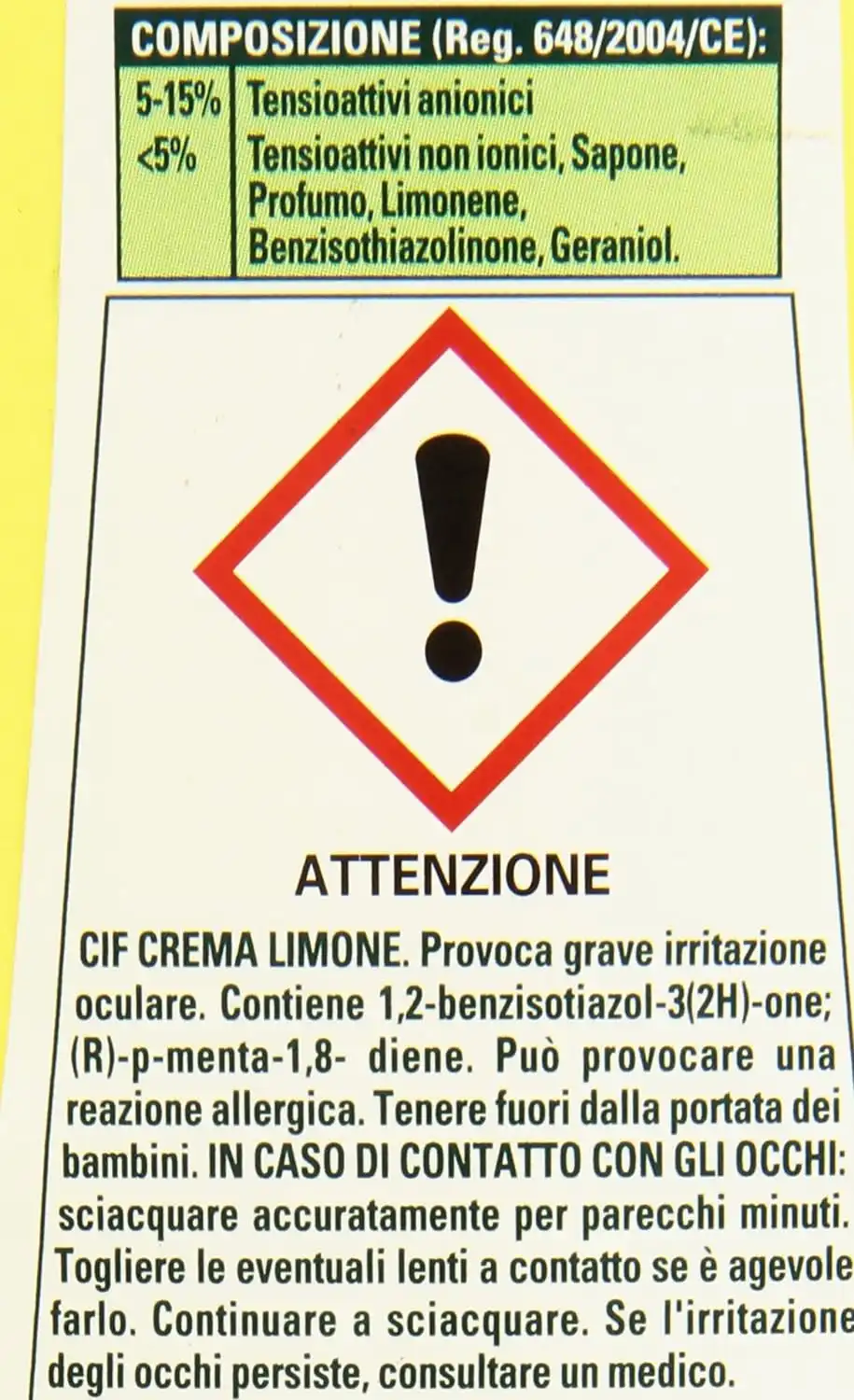 8 Pezzi Cif Crema Detergente per Superfici Dure a Limone da 500ml x 8pz 617618