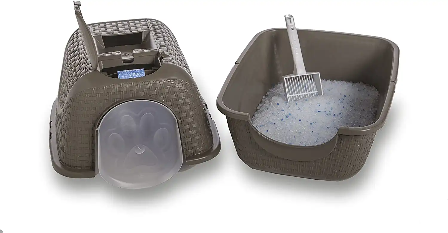 Lettiera Per Gatti Prive' Tortora Box Antiodore Portatile Con Paletta Bama Pet