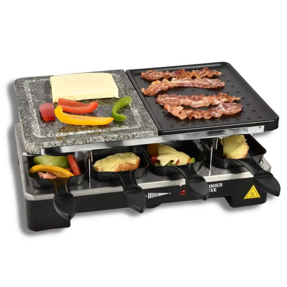 Cusinier Deluxe Griglia Elettrica Da Raclette 1400W Piastra Per 8 Persone